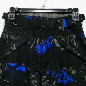 Ride Snowboards Youth Small 9-10 Insulated Snow Pants Black Blue Graphic‎ Print
